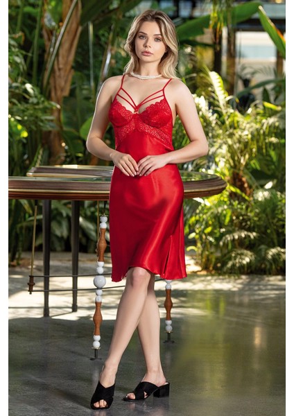 Nurteks 5434 Kısa Saten Gecelik