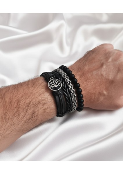 4 Adet Bileklik Hayat Ağacı Figürlü Hakiki Deri Bileklik Erkek Bileklik El Yapımı Bileklik fiyatları