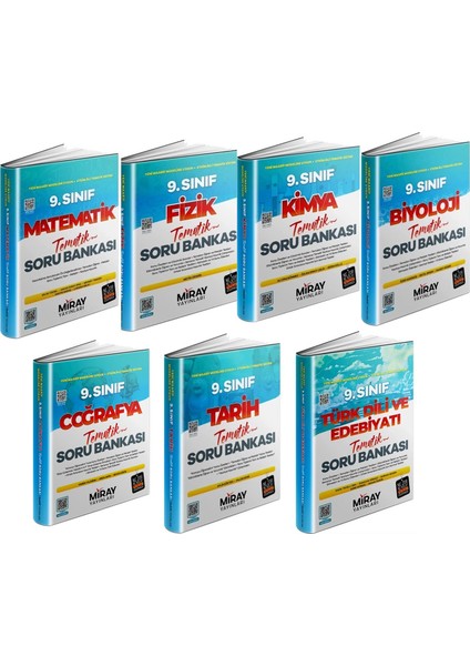 9. Sınıf Tematik Konu Özetli Soru Bankası Seti 7 Kitap