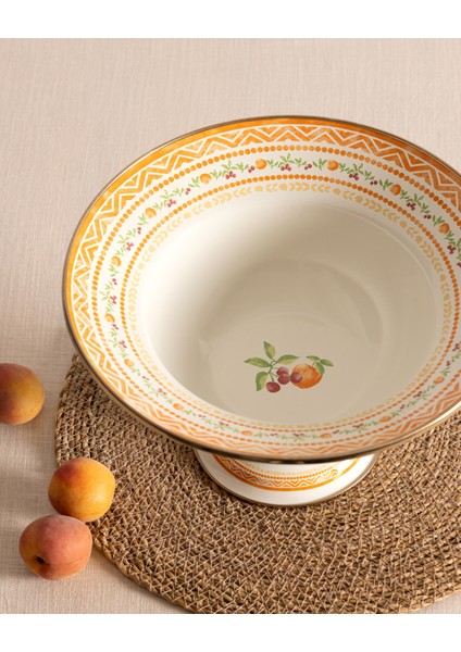 Rodez Ayaklı Meyve Kasesi - Turuncu - 30 cm