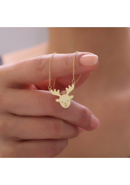 925 Ayar Gümüş Yılbaşı Geyik Kolye fiyatları