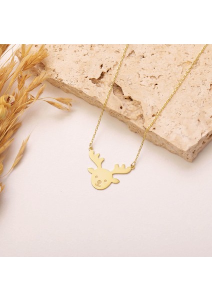 925 Ayar Gümüş Yılbaşı Geyik Kolye modelleri