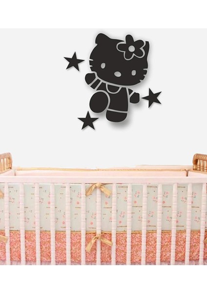 Ahşap Hellokity Çocuk Odası Duvar Süsü
