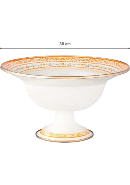 Rodez Ayaklı Meyve Kasesi - Turuncu - 30 cm