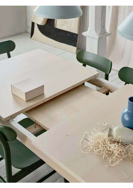 Rönnınge Açılır Yemek Masası Huş 4 8 Kişilik 155 / 210 x 90 x 75 Cm