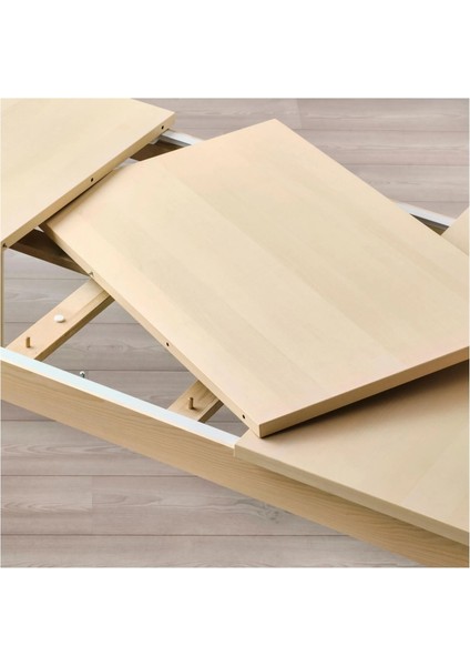 Rönnınge Açılır Yemek Masası Huş 4 8 Kişilik 155 / 210 x 90 x 75 Cm