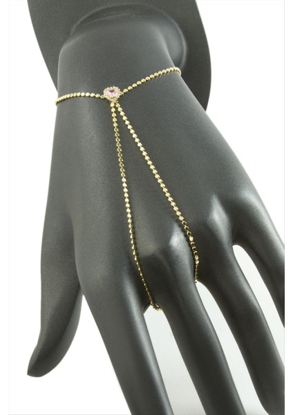 shop Kalp Zirkon Taşlı Lüks Çelik Şahmeran-Sarı