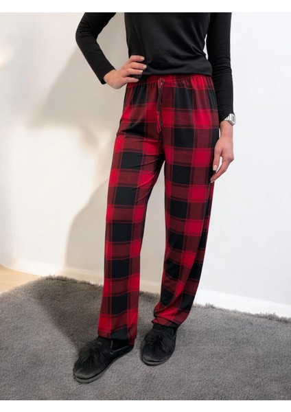 Freshness 801 Bayan Beli Lastikli Ekose Süet Tek Pijama Altı fiyatları