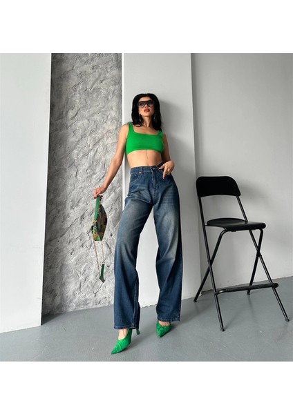 Baggy Süper Taş Bıyık Yıkama Kahve Tint Jeans Pantolon D2007 fırsatları