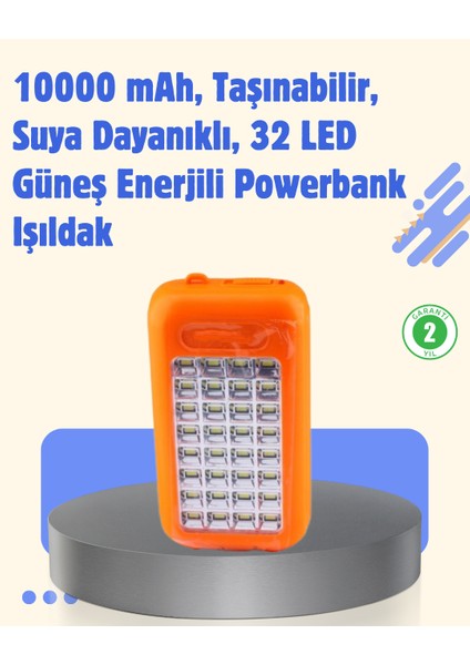 Zeroshop Gold Silver GS-875 Güneş Enerjili Powerbank ve 32 LED Işıldak