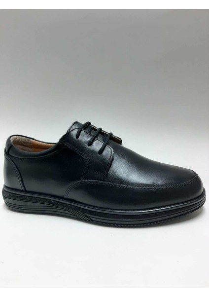 Hakiki Deri Bağcıklı Esnek Kauçuk Taban Siyah Renk Kışlık Erkek Ayakkabı C-34250176GDERE fiyatları