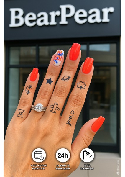 1 Ay Kalıcı Minimal Geçici Dövme 24 Saat Sonra Kararan Dövme Tattoo