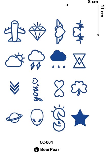 1 Ay Kalıcı Minimal Geçici Dövme 24 Saat Sonra Kararan Dövme Tattoo fiyatları