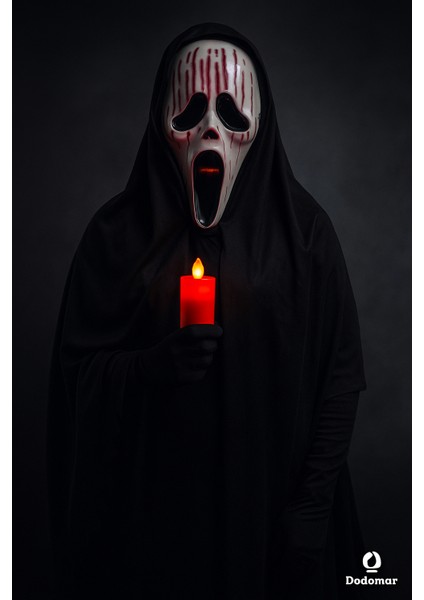 Halloween Maske Çığlık Kanlı Lüks Kalın Arkası Tül modelleri