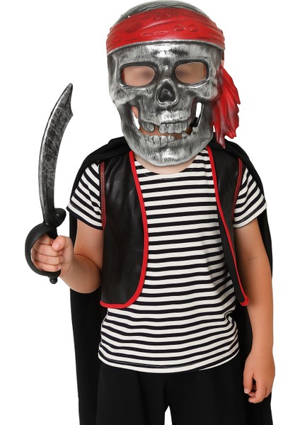 Halloween Cadılar Bayramı Maske Kuru Kafa Korsan Bandanalı Korku Maskesi