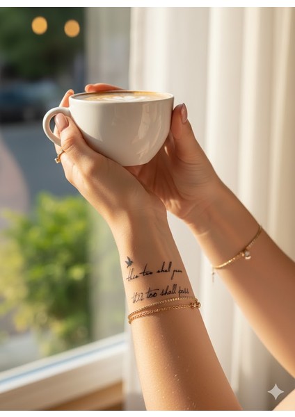 1 Ay Kalıcı Yazılı Geçici Dövme Minimal Kol Bilek Vücut Dövmesi modelleri