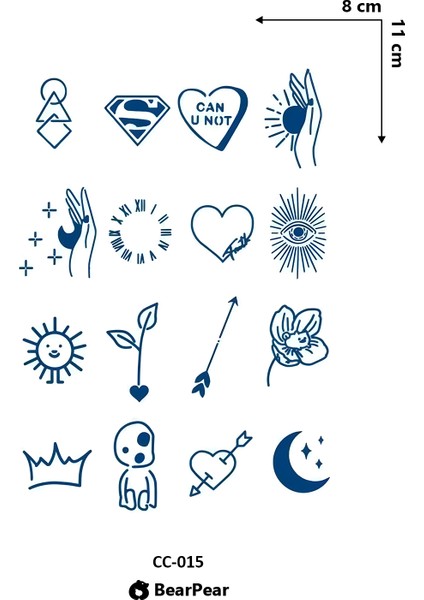 1 Ay Kalıcı Mistik Figürler Minimal Dövme El Parmak Bilek Geçici Dövmesi fiyatları