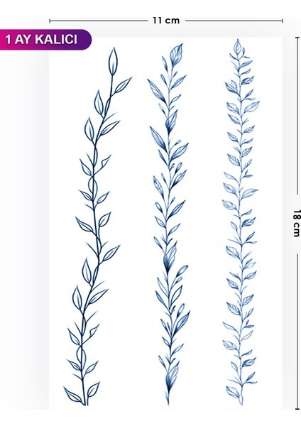 1 Ay Kalıcı Sarmaşık Çiçek Desenli Şerit Bileklik Geçici Dövme fiyatları