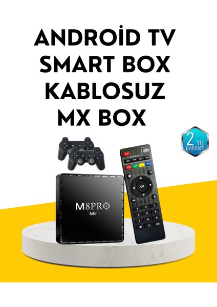 Zeroshop M8PRO Android Tv Box ve Retro Oyun Konsolu – 10K Ultra Hd Görüntü