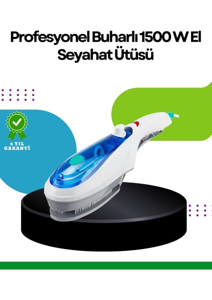 Zeroshop Taşınabilir Buharlı Ütü 1500W | Giysilerde Bırakmaz, Kokuyu Giderir