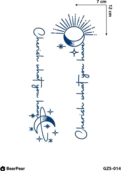 1 Ay Kalıcı Minimal Gezegen Yıldız Güneş Dövmesi Minimal Dövme fiyatları