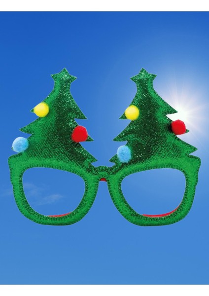 Yılbaşına Özel Lüks Gözlük Kadife Ağaçlı Model Çam Ağacı Yumuşak Hafif Yılbaşı Gözlügü fiyatları