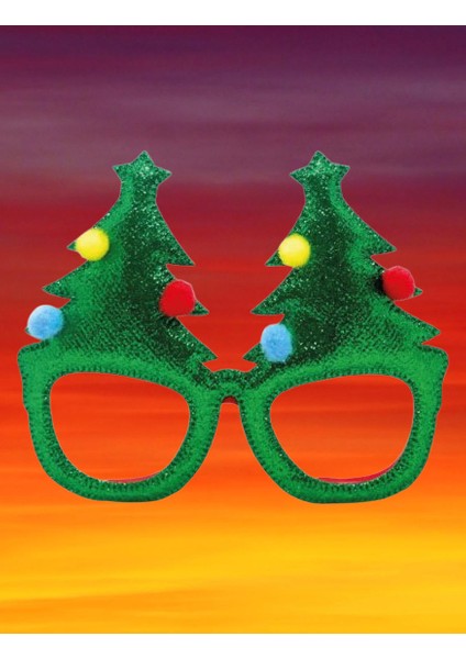 Yılbaşına Özel Lüks Gözlük Kadife Ağaçlı Model Çam Ağacı Yumuşak Hafif Yılbaşı Gözlügü fırsatları