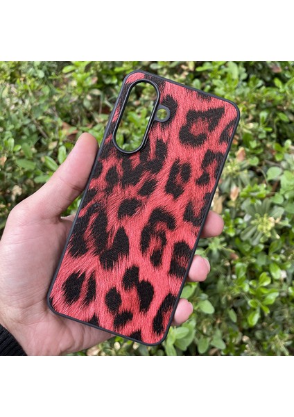 Samsung Galaxy A56 Kılıf Leopar Desenli Içi Kadife Kapak