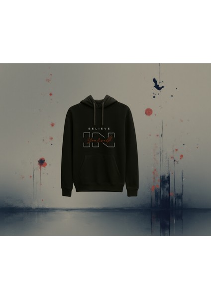 Dijital Baskılı Kapüşonlu Sweatshirt
