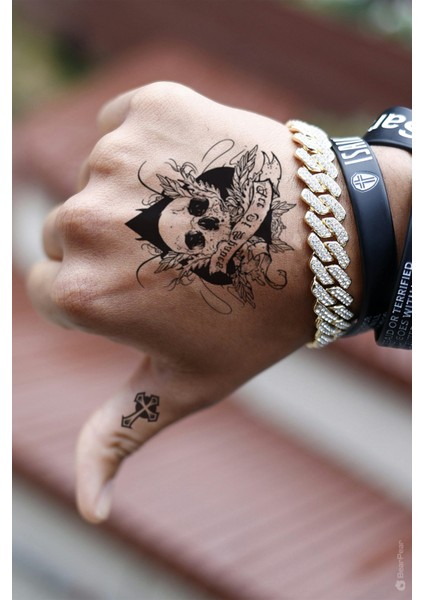 Iskambil Motifli El Dövmesi El Üstü Geçici Dövme