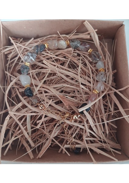 Amorf Kesimrutile Kuvars Bileklik