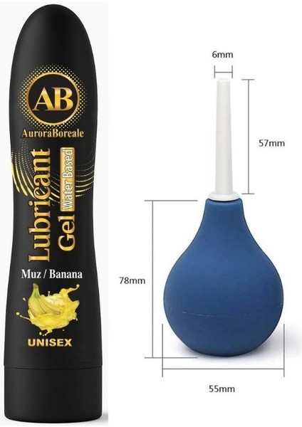 Auroraboreale Ab Set Muz Aromalı Yenilebilir Kayganlaştırıcı Jel 125 Ml+Anal Pompa SET5409QX1KN7Ş2MM8