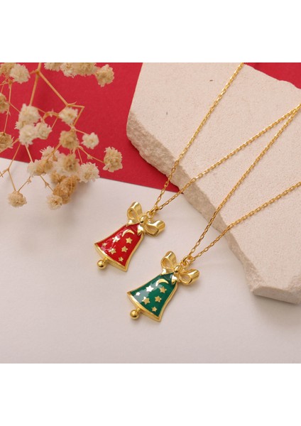 925 Ayar Gümüş Yılbaşı Hediyesi Mineli Çan Kolye modelleri