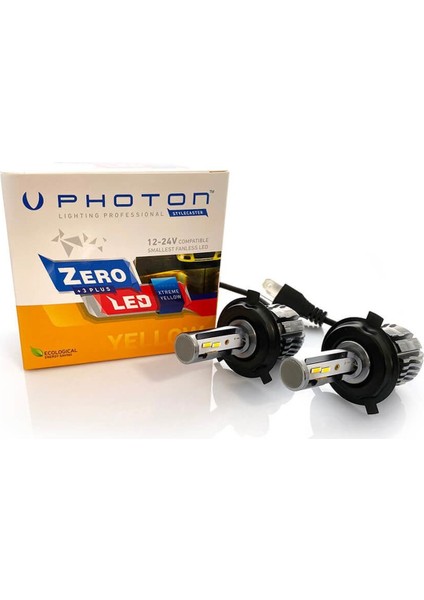 Photon Zero H4 Limon Sarısı Xtreme Yellow +3 Plus Fansız LED