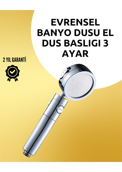 Zeroshop Masaj ve Yağmur Modlu Çok Işlevli Paslanmaz Çelik Duş Başlığı