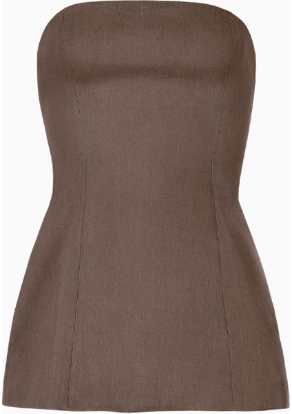 Strapless Linen A-Line Bodice Kadın Üst fiyatları