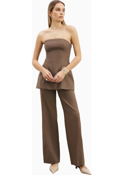 Strapless Linen A-Line Bodice Kadın Üst modelleri