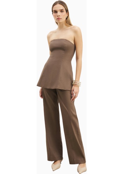 Strapless Linen A-Line Bodice Kadın Üst fırsatları