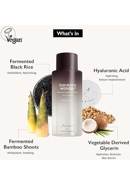 [ Wonder] Siyah Pirinç Hiyalüronik Toner, Hassas Ciltler Için, 150 Ml, Alkolsüz, Parfümsüz, Vegan, Hayvanlar Üzerinde Denenmemiştir, Ewg-Yeşil fiyatları