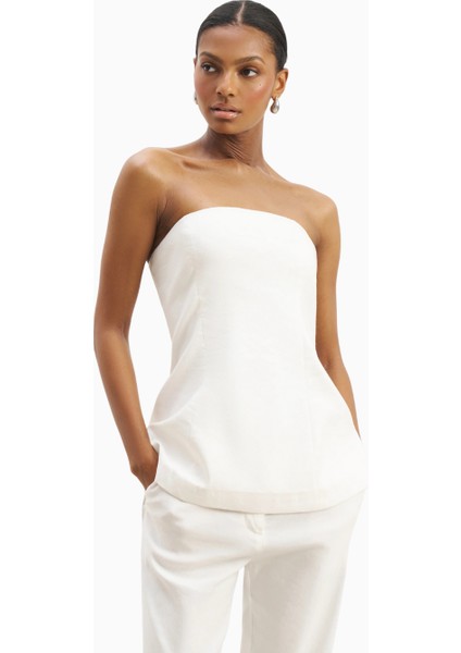 Strapless Linen A-Line Bodice Kadın Üst modelleri
