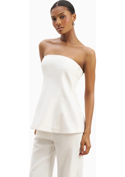 Strapless Linen A-Line Bodice Kadın Üst fırsatları
