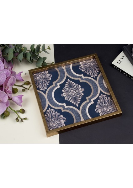 Altın Çerçevelı Dekoratıf Tepsı 30X30 cm modelleri