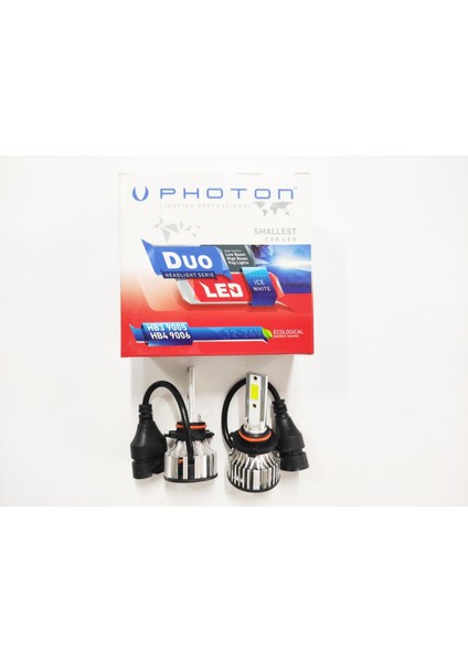 Replax Photon Duo Hb3 9005 12V-24V Uyumlu LED Xenon Beyaz 6000 Lümen Headlight