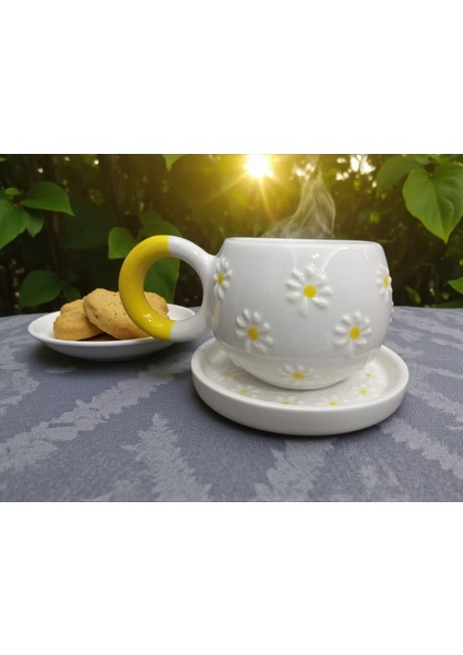 Seramik El Yapımı Çayır Papatya Desenli Çay/kahve Fincanı fiyatları
