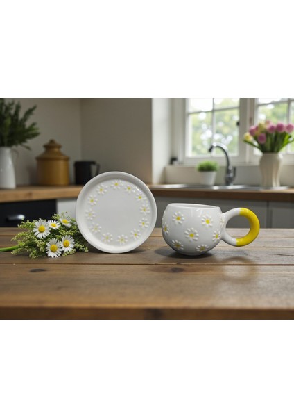 Seramik El Yapımı Çayır Papatya Desenli Çay/kahve Fincanı modelleri