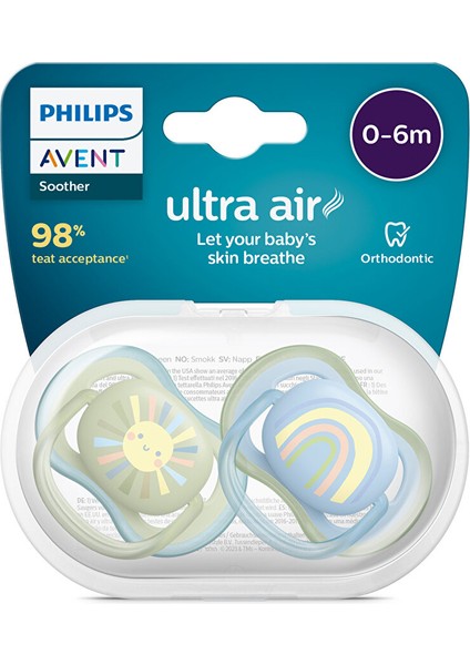 Ultra Air Emzik 0-6 Ay, 2'li Paket, Erkek