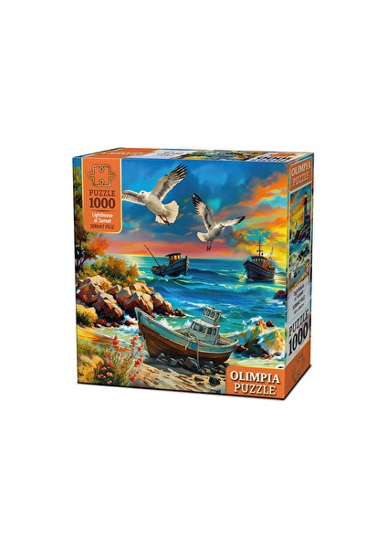 Puzzle Deniz Fenerinde Gün Batımı