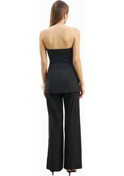 Strapless Linen A-Line Bodice Kadın Üst