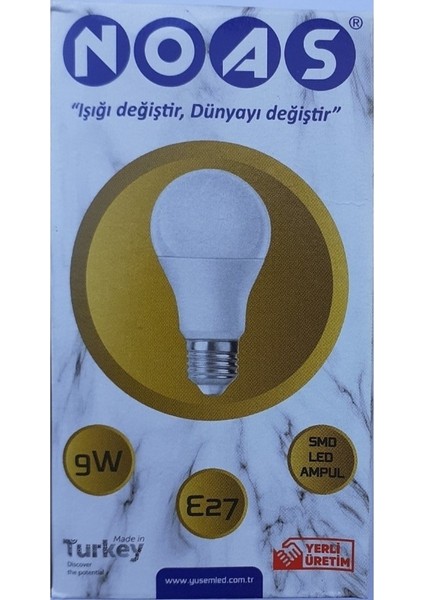 Noas 9W Beyaz LED Ampul