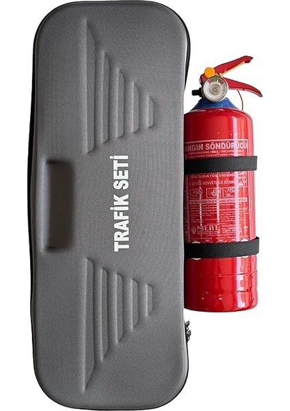 Gri Ekonomik Eva Trafik Seti ve 1 kg Yangın Tüpü 4 Yıl Etiketli Tüvtürk Onaylı Araç Trafik ve Ilk Yardım Seti fırsatları